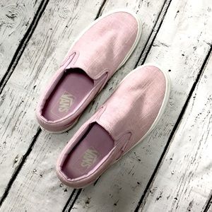 VANS pink woven slip-on sneakers
